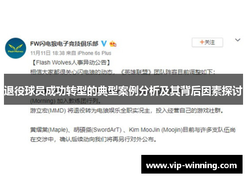 退役球员成功转型的典型案例分析及其背后因素探讨